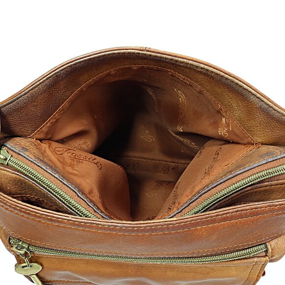 Fossil Brown Pebbled Leather Shoulder Bag Zip Closure Purse with Key Charm 75082 - Picture 8 of 12